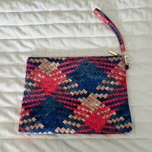 Large Multicolor Woven Straw Clutch Envelope purse bag